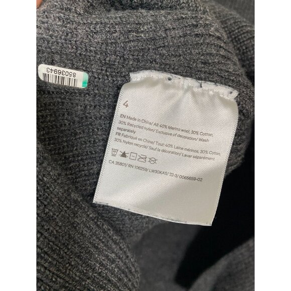 Lululemon Merino Wool Blend Crewneck Sweater size 4 Gray Ribbed Knit Pullover - Picture 15 of 16